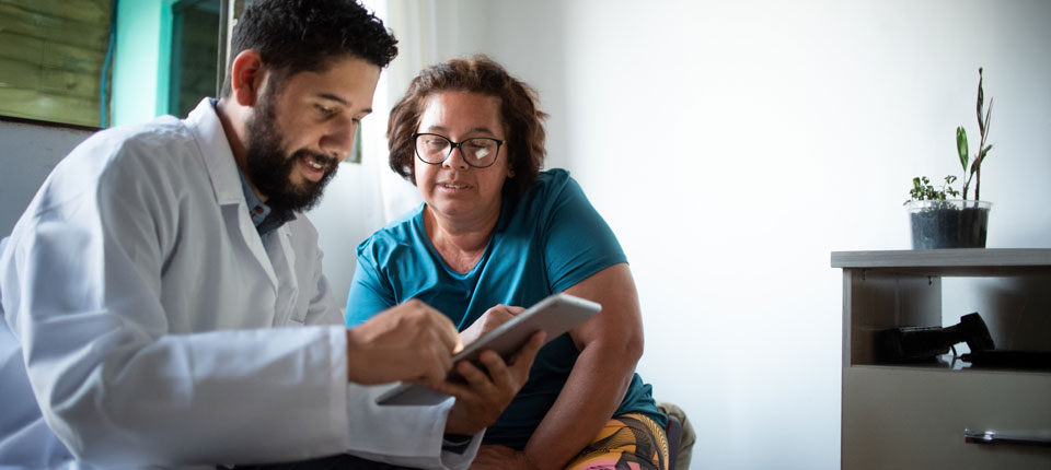 Doctor working with patient